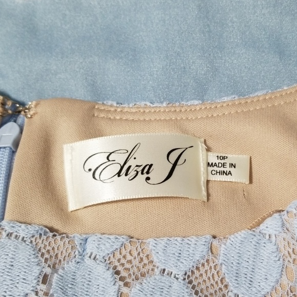 Eliza J Sleeveless Blue Lace Shift Dress NWT - Picture 6 of 8